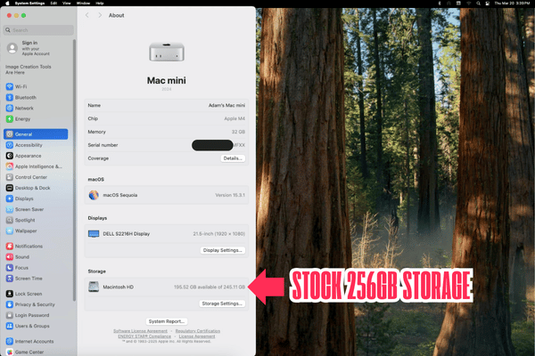 Upgrade M4 Mac Mini Storage Faster & Cheaper – Expert Service Available! 2 Mac System Settings